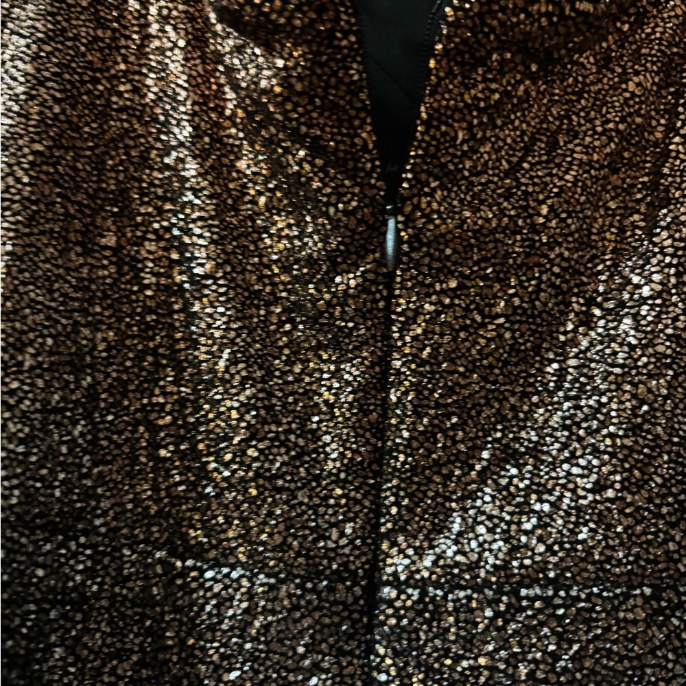 Guess Sleeveless Sequin Ombre Midi Dress in Silver and Bronze - Picture 5 of 8